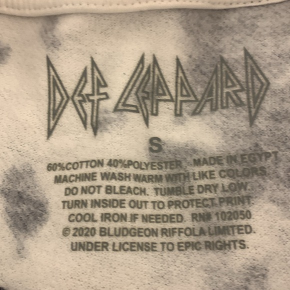 Def Leppard Cropped Sweatshirt Size S - Picture 3 of 3